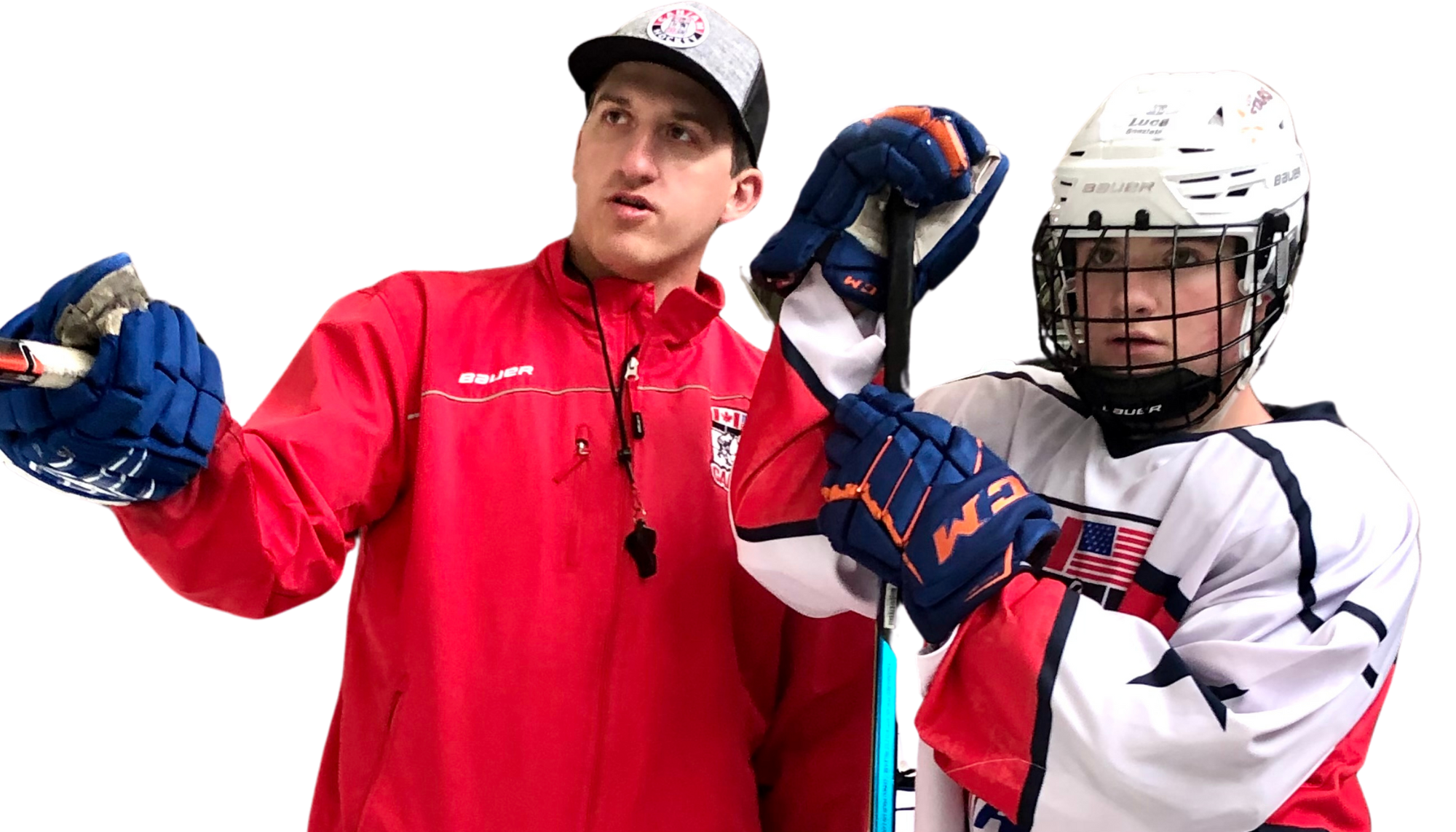 Coach giving advice to youth camper